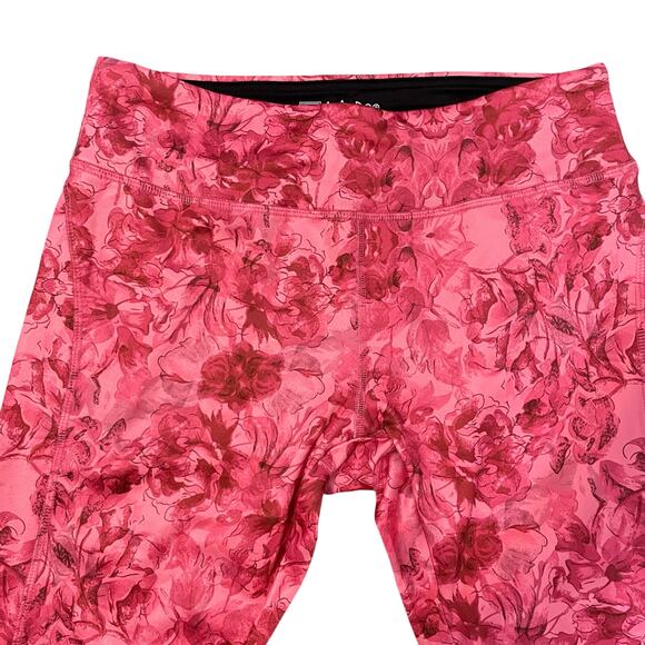 LuLaRoe Jade Capri Leggings Floral Athletic Stretch Women's sz M Pink NEW - Picture 3 of 13